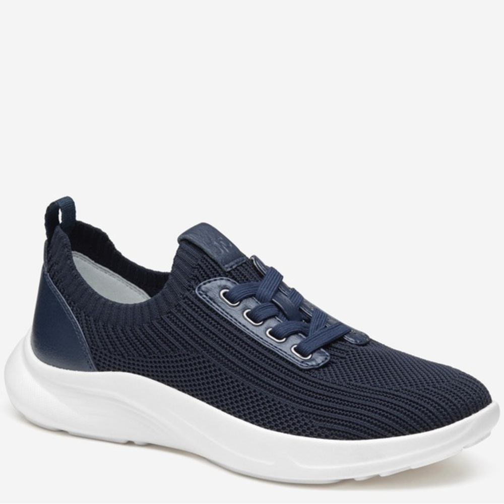 New Johnston & Murphy Women’s Blue White Knit Stretch Sneakers Size 9.5
